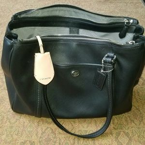 Gorgeous Black Leather Coach Handbag